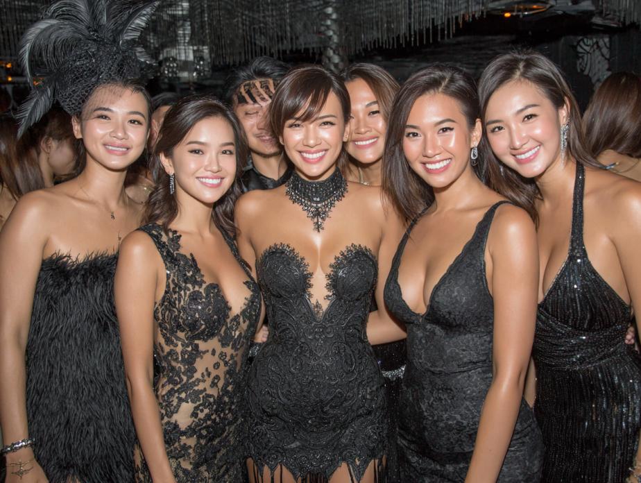 KL Escort Girl KL Escort Girl Services: Group of glamorous women in black dresses at an event. Malaysia Sex Service